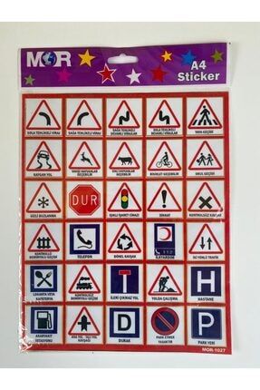 Trafik Işaretleri A4 Sticker Yapışkanlı Etiket 5 Poşet. ST2788