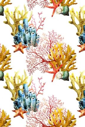 Mercan Resif Desenli Dijital Baskılı Kumaş Kms-0525 kms-0525