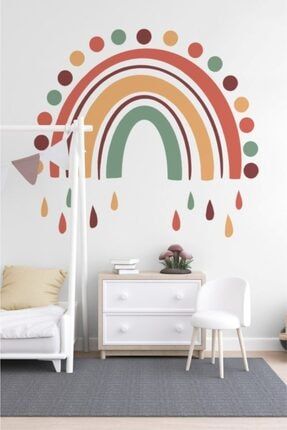 Renkli Damlacıklı Gökkuşağı Dekoratif Çocuk Odası Duvar Sticker TA-1CS449