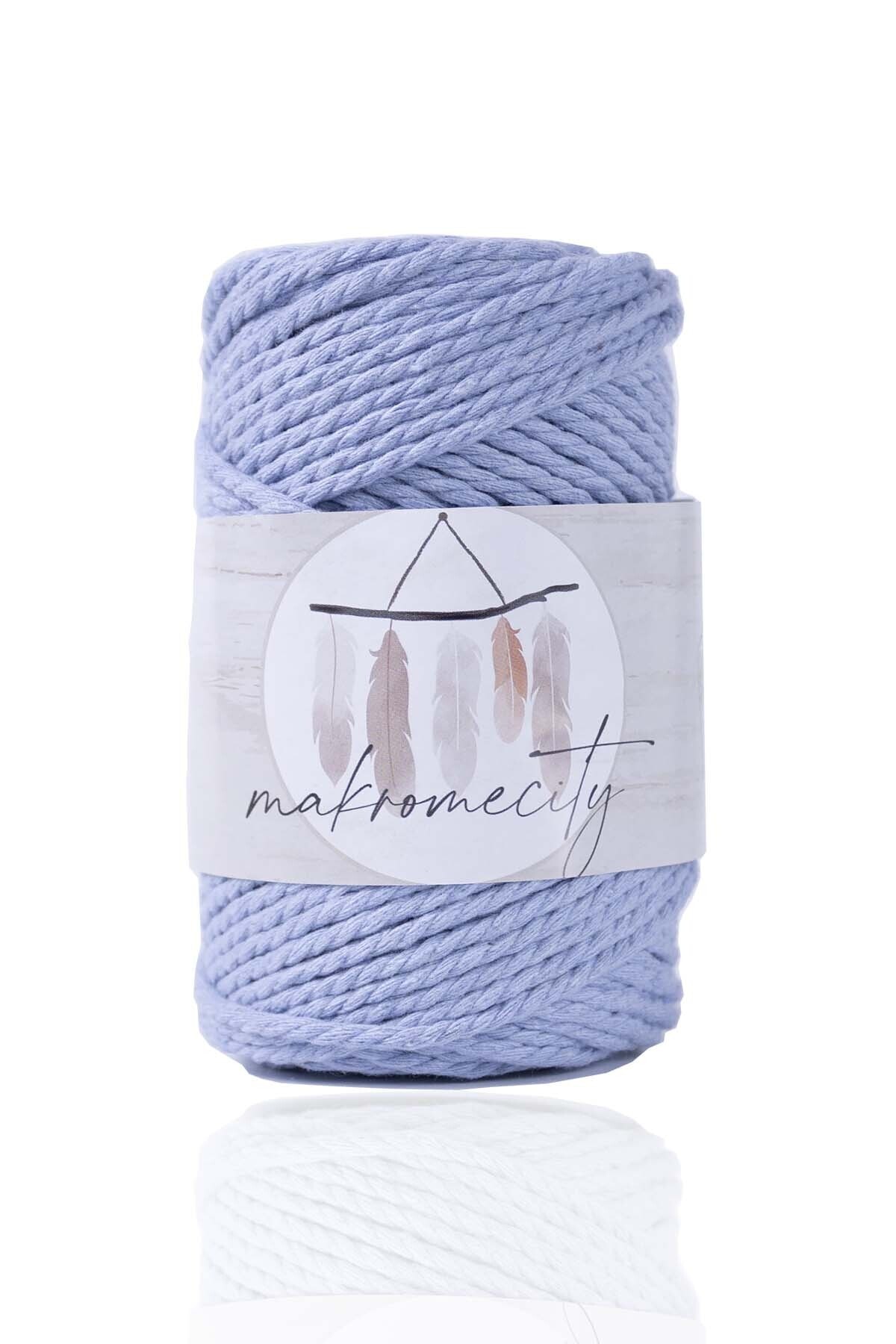 3 Twist Cotton Macrame Rope 3mm Three Twist Scanned Macrame Rope Rope 250 Gr Baby Blue