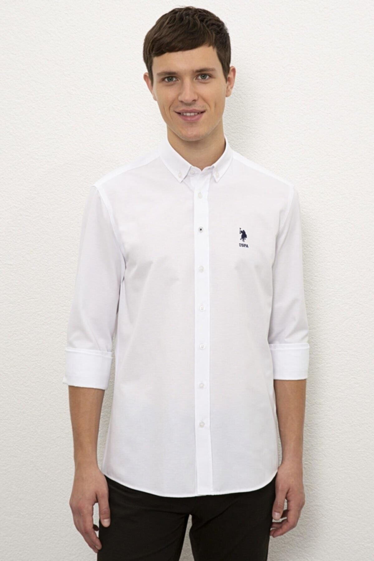 پیراهن مردانه سفید یو اس پولو | 1102439 اورجینال - تصویر 2