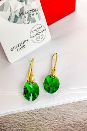 Swarovski Taşlı 6028 Xilion Oval Küpe - Emerald KTY6028EA