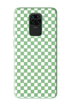 Xiaomi Redmi Note 9 Uyumlu Dama Tasarımlı Yeşil Lansman Telefon Kılıfı rednot9amz-lns-018