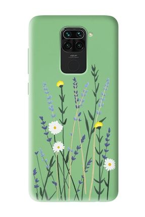 Xiaomi Redmi Note 9 Uyumlu Softy Lavenders Tasarımlı Yeşil Lansman Telefon Kılıfı rednot9amz-lns-003