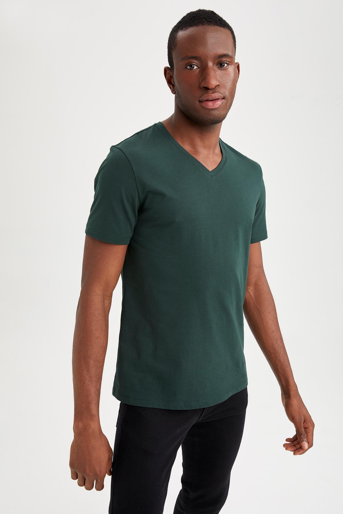 DeFacto T-Shirt Grün Slim Fit