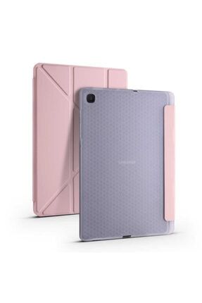 Samsung Galaxy Tab S6 Lite P610 10.4 Inç Rose Gold Tri Folding Tablet Kılıfı nzhtek053061