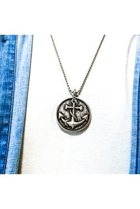 Unisex Gümüş Spdesigns Özel Tasarım Denizci Çapası Zincirli Kolyesi Trend 5131650