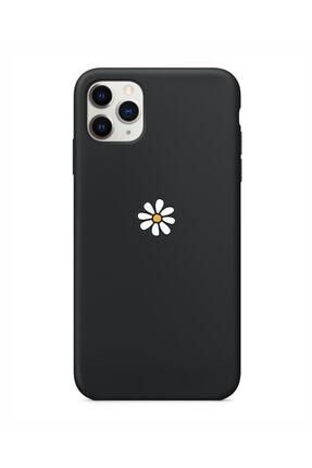 Papatya Tasarımlı Iphone 11 Pro Max Siyah Telefon Kılıfı PAPATYAMC5