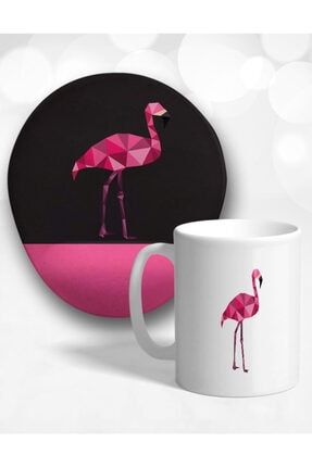 Pink Flamingo Oval Bilek Destekli Mouse Pad Ve Kupa Bardak Seti ONT-0051