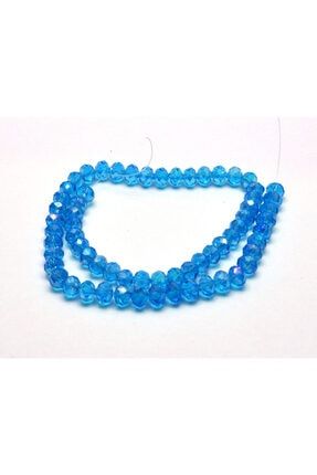 Dizili Kristal Boncuk - ( 8 Mm ) - Kristal Mavi 8mmdiziliboncuk105