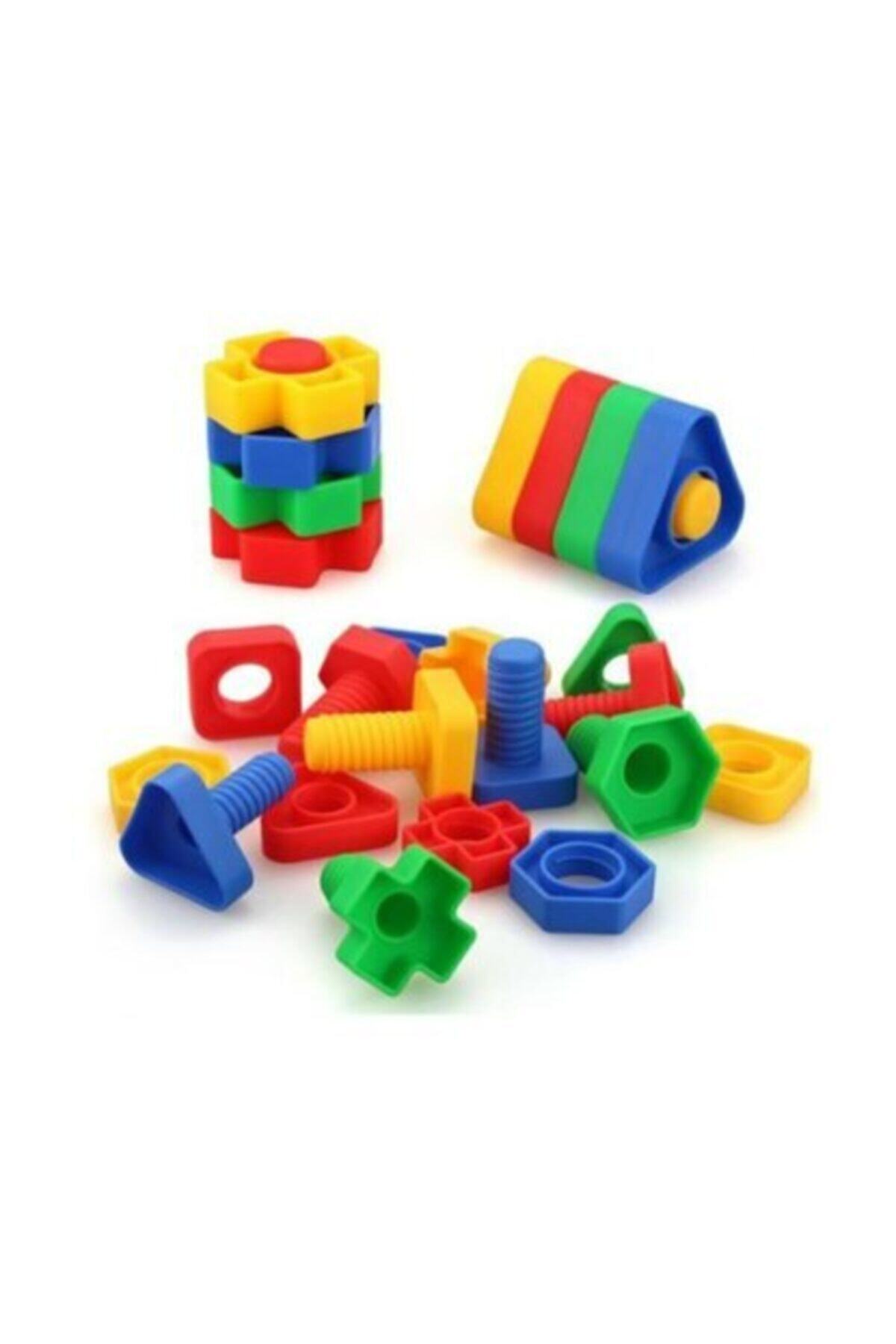 اسباب‌بازی آموزشی اشکال با پیچ‌های رنگارنگ