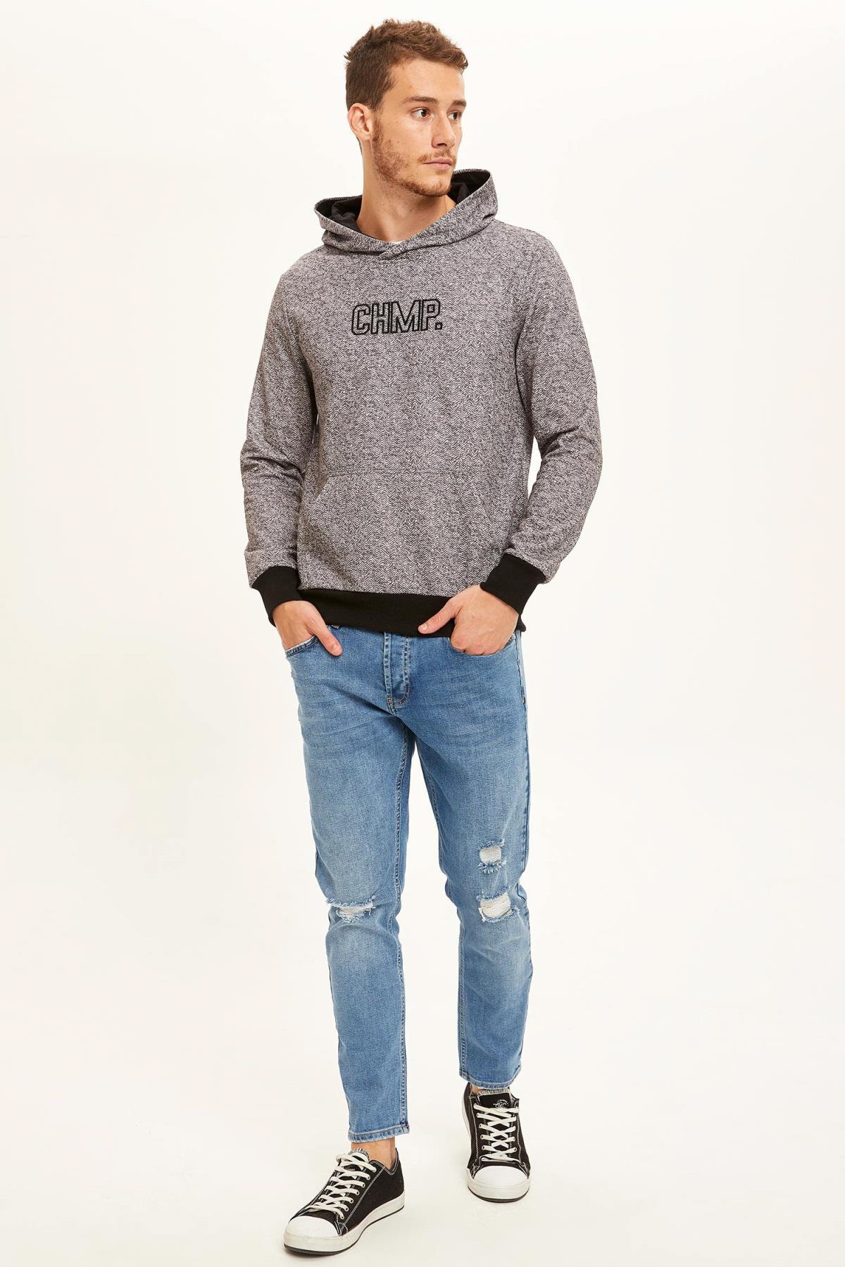 سویشرت مردانه خاکستری دفاکتو | R4504AZ20AU اورجینال - تصویر 2