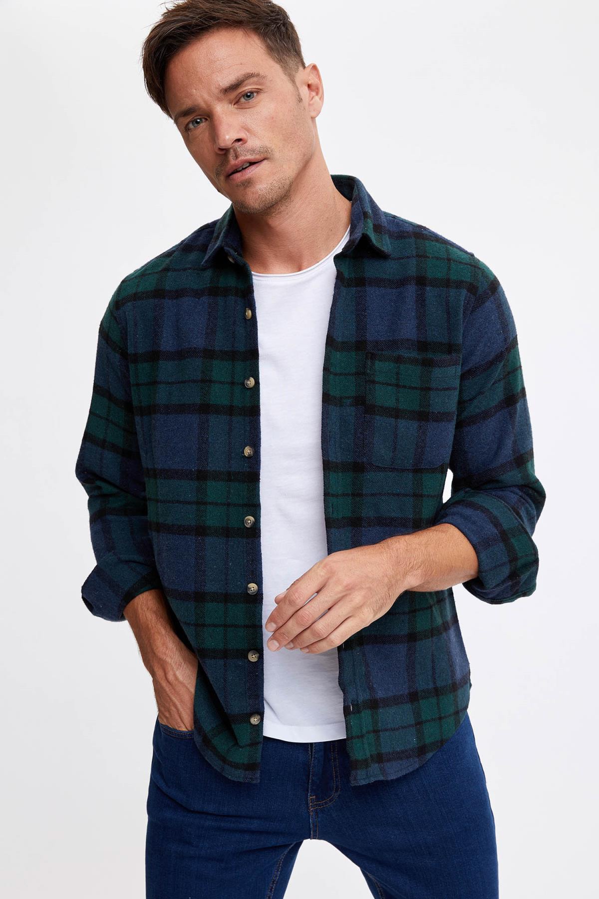 Defacto Modern Fit Uzun Kollu Gömlek