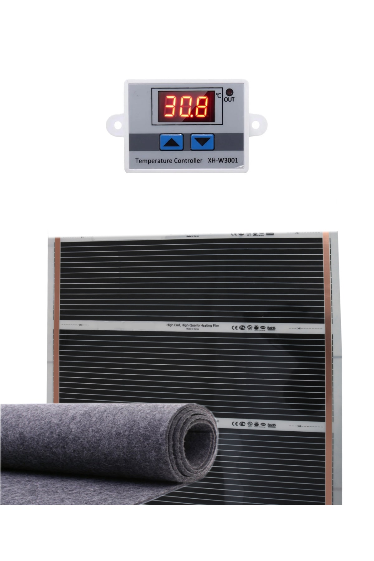 UFUK DAĞITIM 160x250 Keçeli Dijital Termostatlı Halı Altı Karbon Isıtıcı