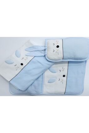 Erkek Bebek Mavi Tavşanlı Alt Açma Battaniye Seti 0901215
