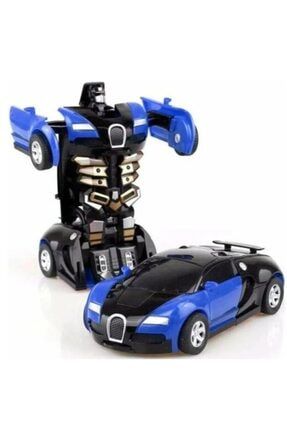 Oyuncak Otomatik Robota Dönüşen Araba Mavi Renk Kutulu rwru