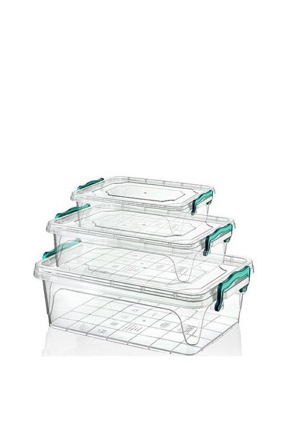 HOBBY LİFE-Rectangular Multi Set Storage Container 3 Pieces 1