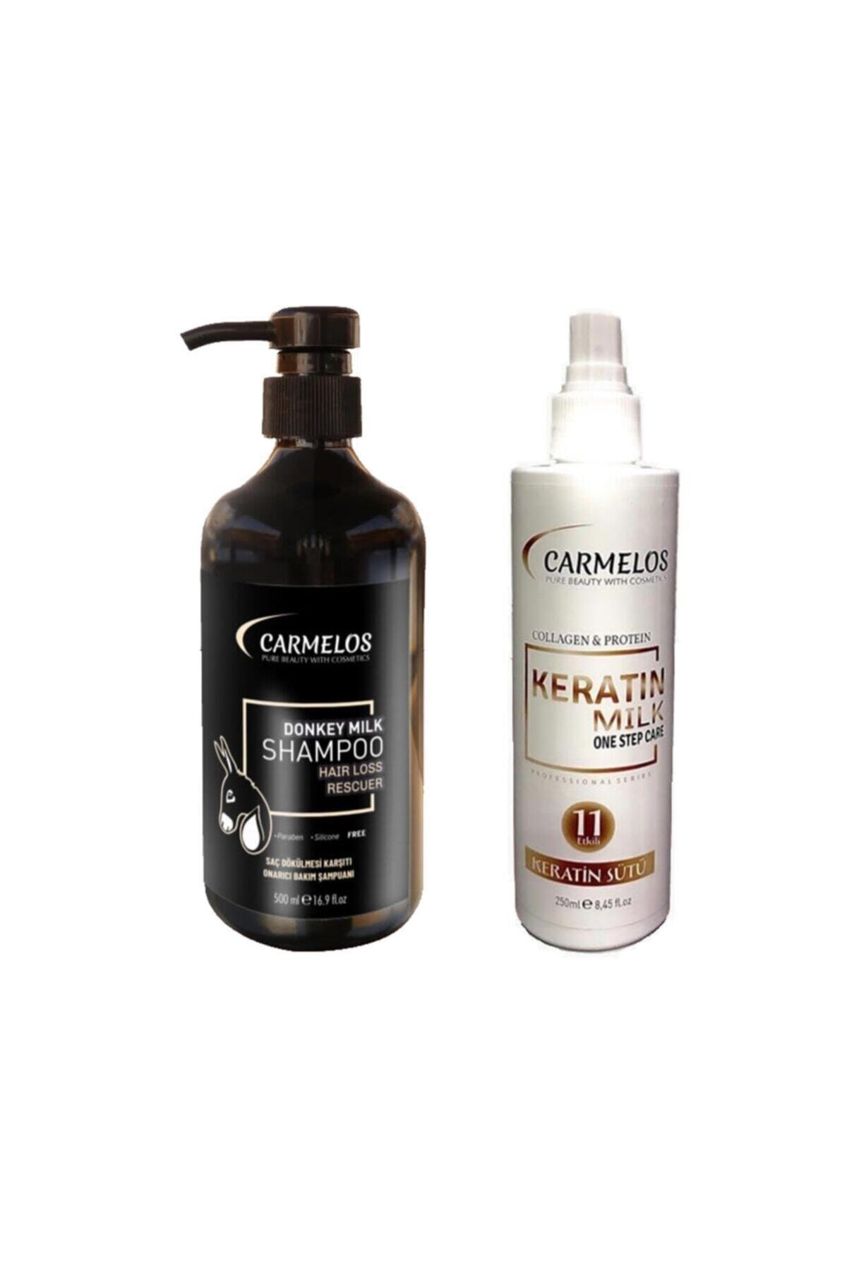 Carmelos Yıpranmış Ve Ağır Işlem Görmüş Saçlar Için Bakım Seti Eşek Sütü Şampuan 500 Ml+keratin Sütü 250 Ml — UD-COMBO-3