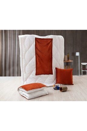 Tek Kişilik Microfiber Kumaşlı Çok Amaçlı Sürpriz Yorgan (150x200) Yastık Sürpriz Yorgan dhinchers-turuncu