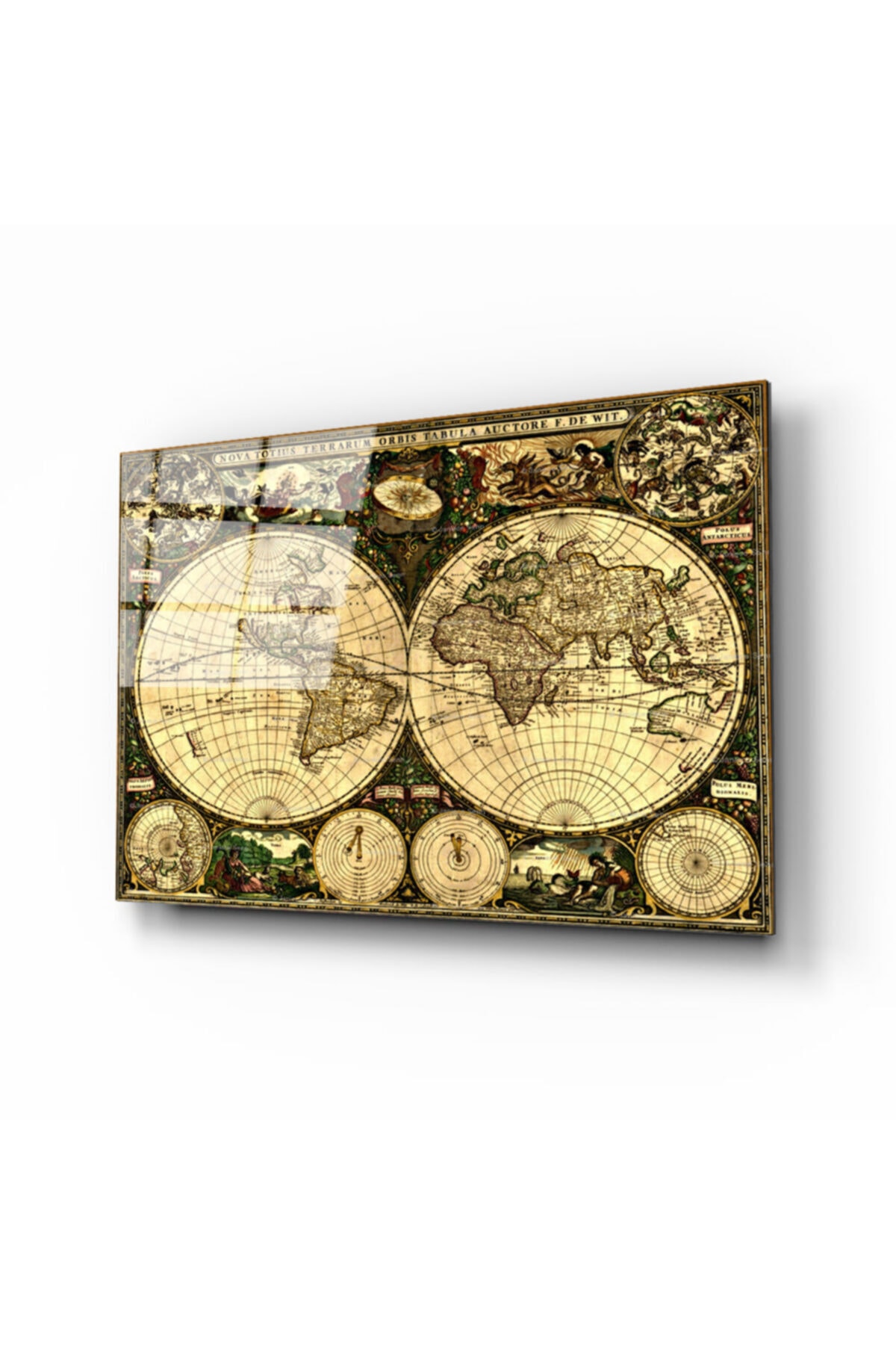 idealizbiz Dünya Haritası 11 Cam Tablo