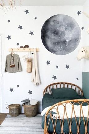 Büyük Ay Ve Yıldızlar Geçiti Çocuk Odası Duvar Stickeri LVS172