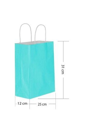 Büyük Boy 25x31 Cm Büküm Saplı Kağıt / Karton Çanta-poşet Mavi 1KÇANTA25x31