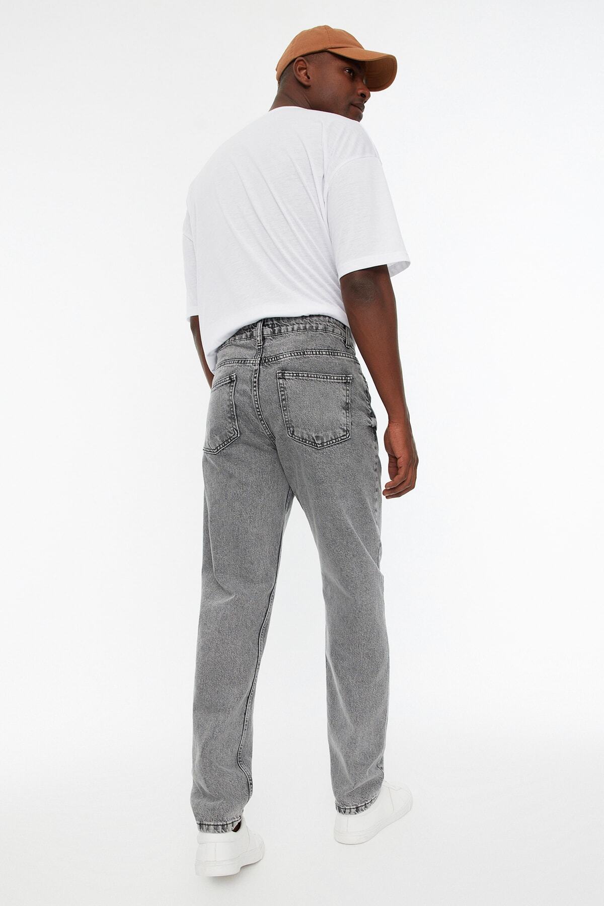 Trendyol Collection-Сиви мъжки панталони Essential Fit Jeans Jeans Pants TMNAW22JE0208 5