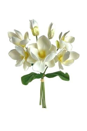 Yapay Çiçek Manolya Letex Eva Magnolia 33cm Beyaz Krem ltx-mnly