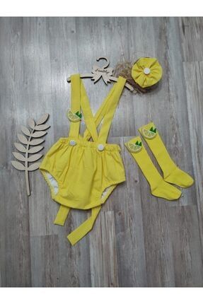 Kız Bebek Limon Konsepti Sarı Romper 39YL03
