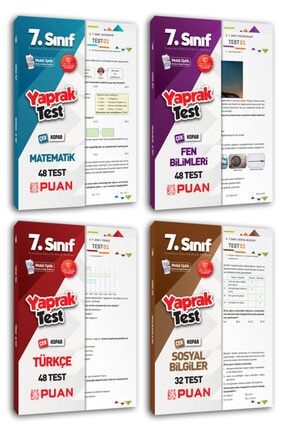 7. Sınıf Matematik Fen Bilimleri Türkçe Sosyal Yaprak Test Seti 4 Kitap 7MatFenTürkSosYprTst4Kit