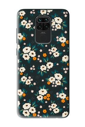 Xiaomi Redmi Note 9 Uyumlu Çiçek Bahçesi Tasarımlı Siyah Lansman Telefon Kılıfı rednot9amz-lns-002