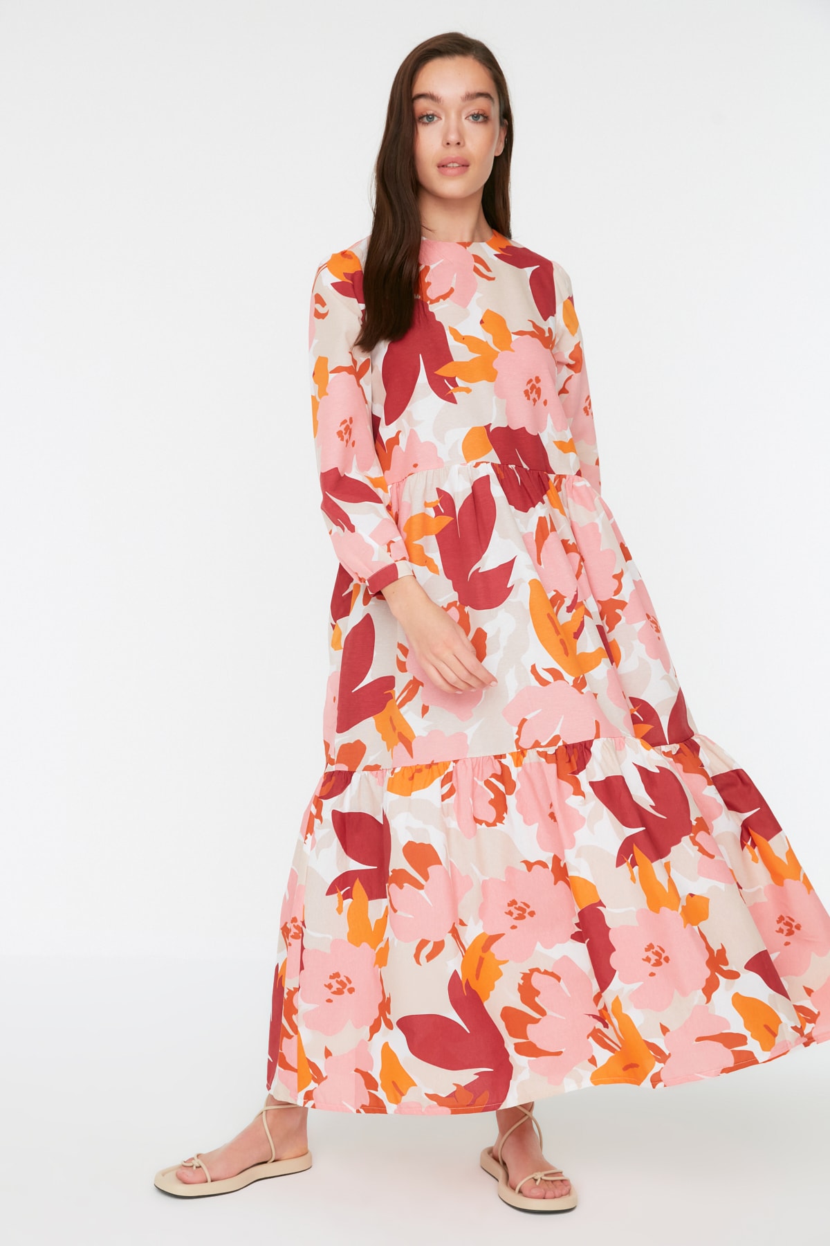 Trendyol Modest Kleid Rosa A-Linie Fast ausverkauft