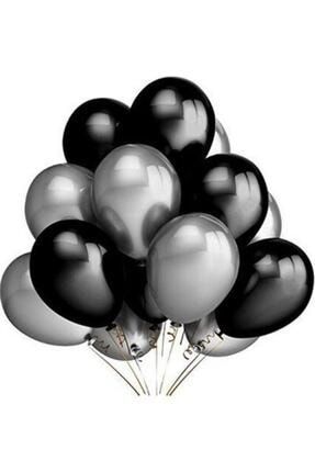 Partiniseç 25 Adet Metalik Sedefli (siyah-gümüş Gri) Karışık Balon Helyumla Uçan TG-869723-1