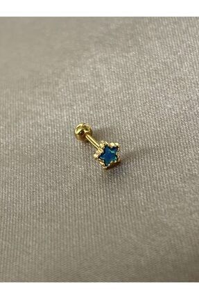Mavi Opal Taşlı Yıldız Piercing - 1 Adet Asdtlm.67289-g