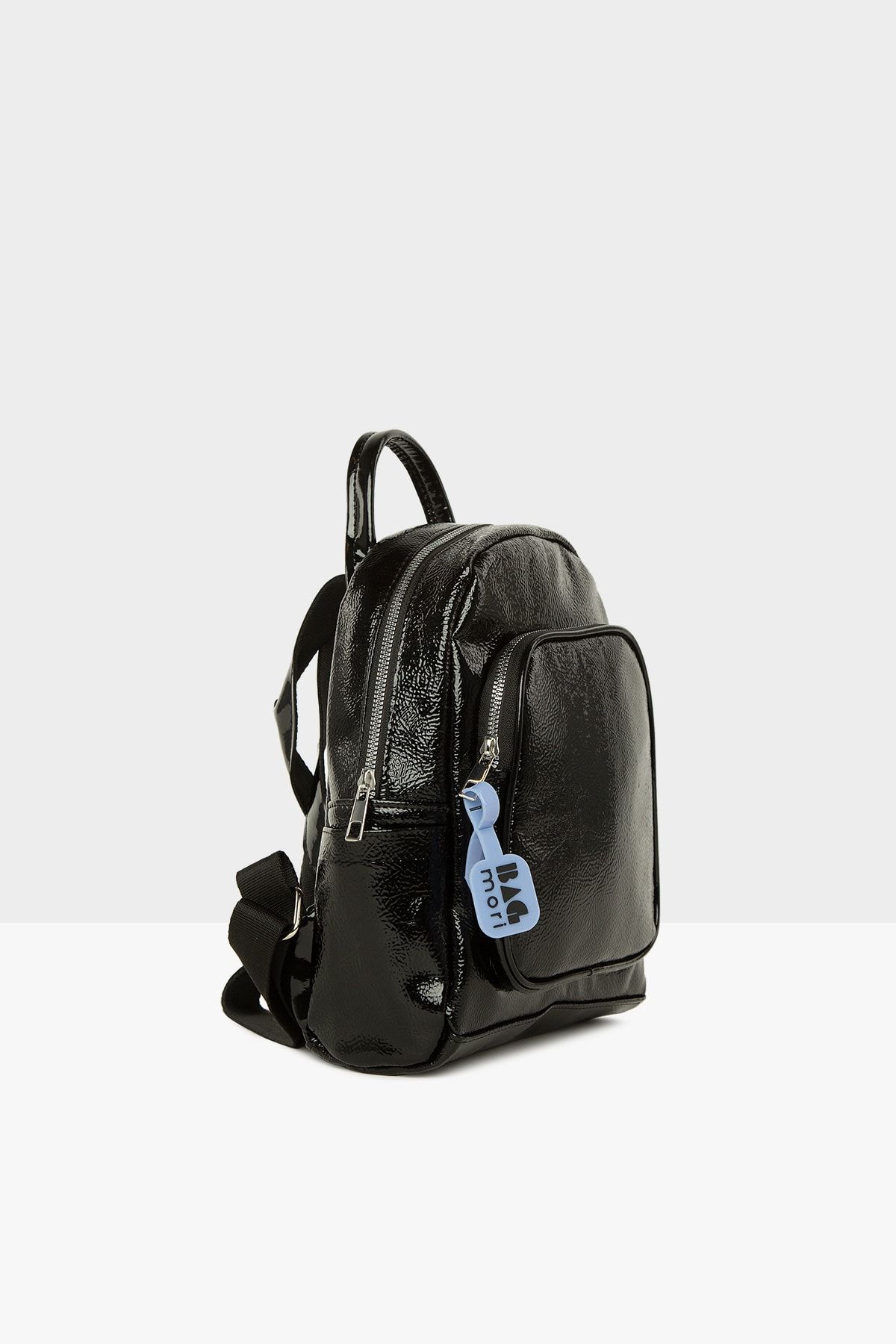 Shiny black backpack outlet