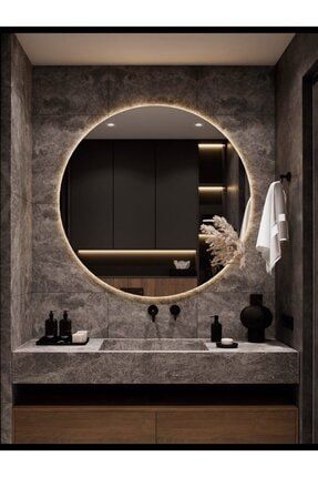 90cm Günışığı Ledli Yuvarlak Banyo Aynası Dekoratif Ayna - Trafolu TYC00360848361