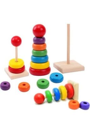 Montessori Ahşap Halka Takma Eğitici Oyuncaklar 154