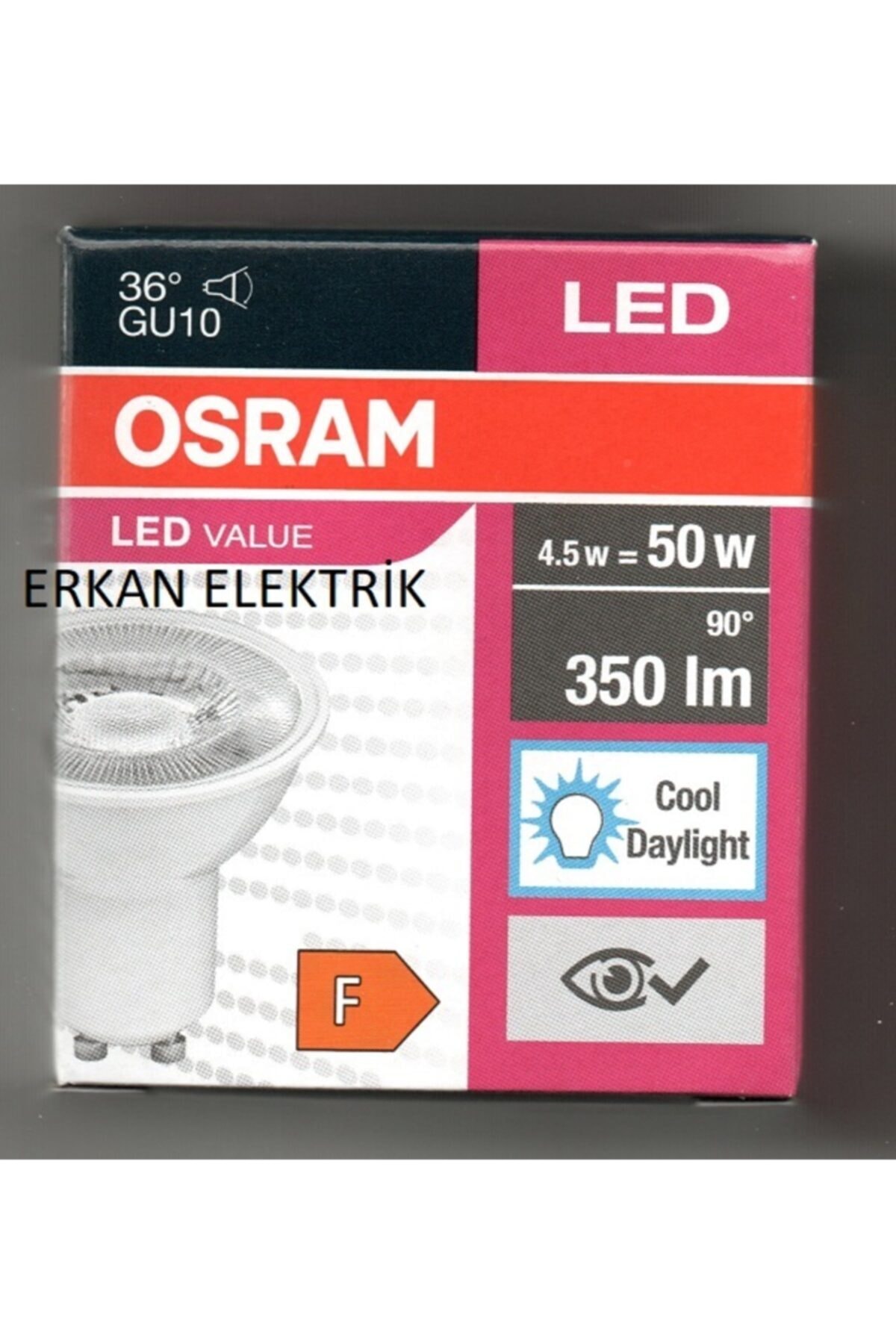Osram Ledvance Osram 4.5 Watt Par16 Gu10 Duy 6500k Beyaz Led Çanak Ampul 10 Adet