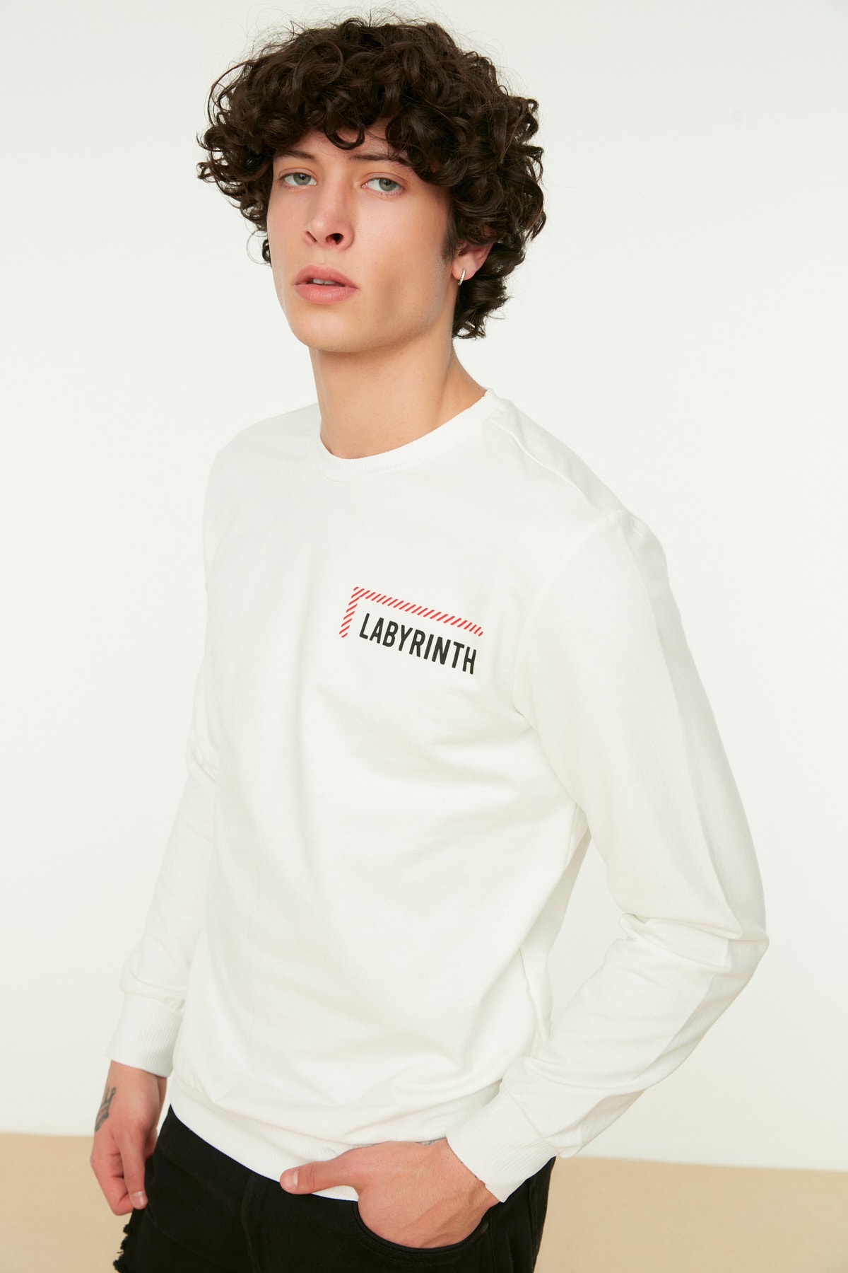 Trendyol Collection Sweatshirt Weiß Regular Fit