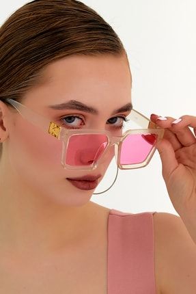 Evony Gold Transparent Pink Güneş Gözlüğü