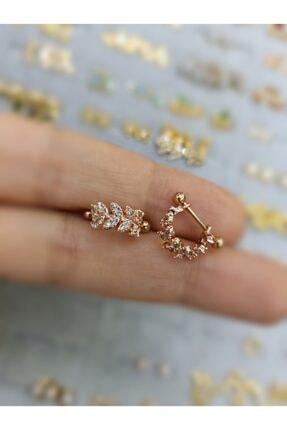 Arescollection Cerrahi Çelik Rosegold Helen Kıkırdak Conch Kulak Memesi Pierc...