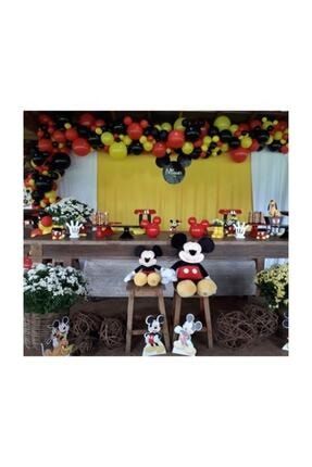 Mickey Mouse Konsept Balon Ve Zinciri Parti Kırmızı Sarı Siyah 100 Adet Balon Ve Zincir 02