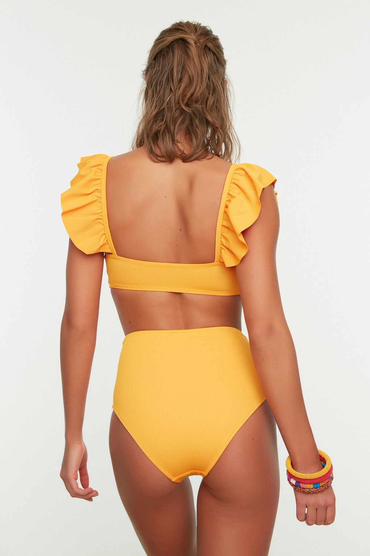 Cupshe yellow gingham outlet ruffle bikini