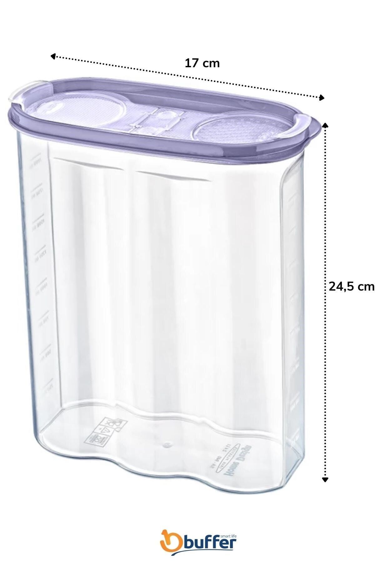 Buffer-® 2 Lids Scale Food Dry Food Storage Box Container 2.4 Liters-sa940 4