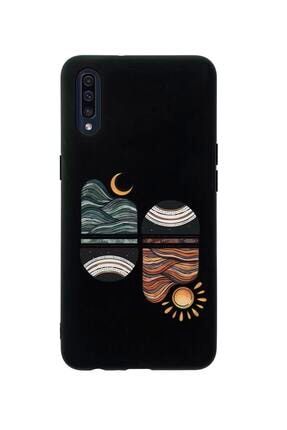 Samsung A50 Uyumlu Sunset Wave Premium Silikonlu Siyah Telefon Kılıfı MCSAMA50LSNSTW