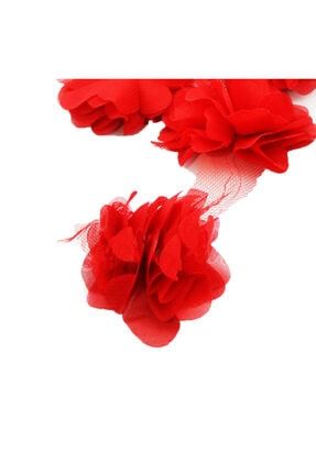 El Işi Kenar Süsleme Hobi Lazerle Kesilen Organze Tül Çiçekler Kırmızı Gül Lazer Kesim Gül Çiçek AKERPartiTülKumaşX159