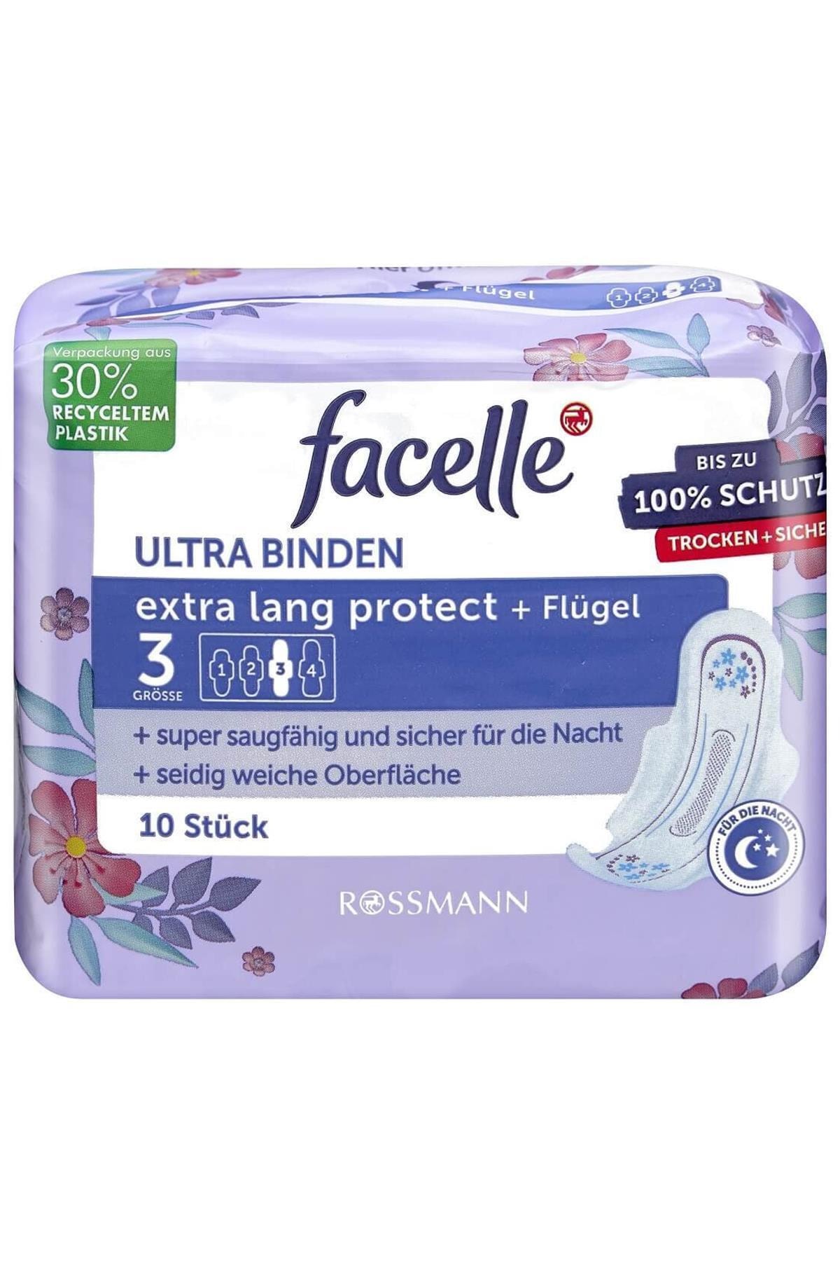 Facelle Ultra Gece Koruma Kanatlı Ped 10 Adet
