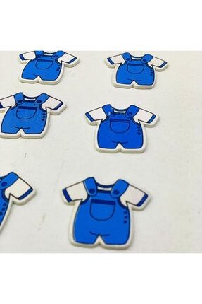 Ahşap Sticker Mavi Tulum Bebek Şekeri Süsleme Malzemesi 100 Adet NSM-BBKA001