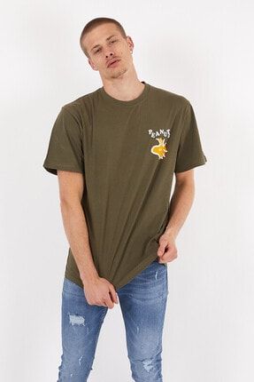 Erkek Haki Oversize Baskılı Tshirt CDM-TSH-EB0210