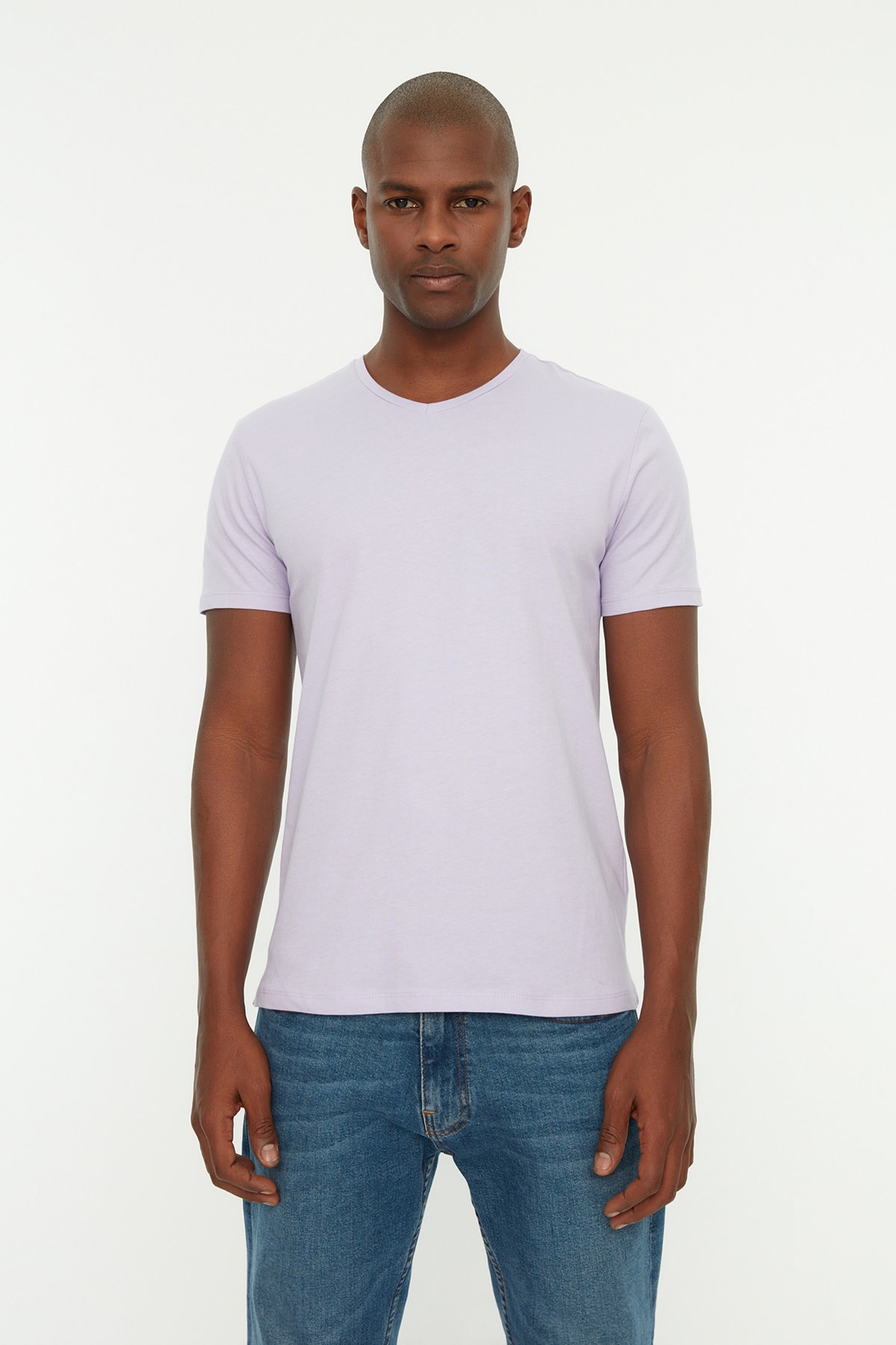 Trendyol Collection T-Shirt Lila Slim Fit Fast ausverkauft